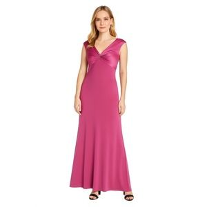 Adrianna Papell Women's Twist Front Tie Belt Formal Dress Pink Size 4 Cap Sleeve